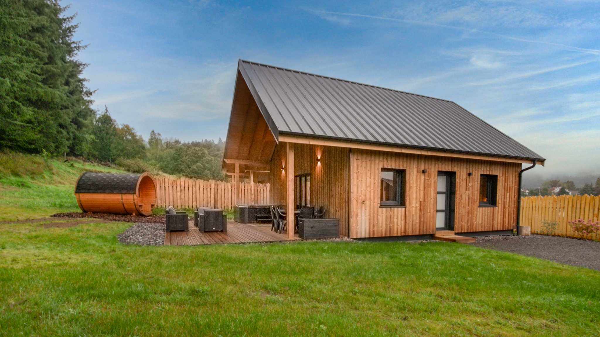 Chalet ZEN1 à Anould avec sauna extérieur et terrasse